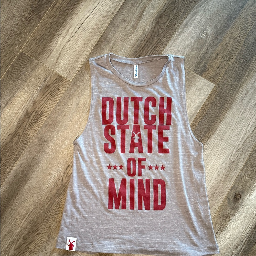 ✌️Dutch Bros Gray Tank Top with Red Print- M